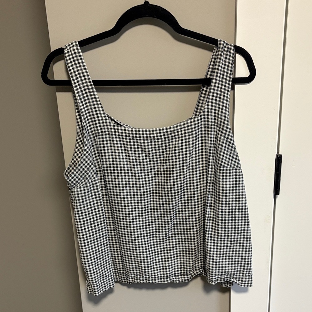 a new day Monochrome Gingham Tank Top